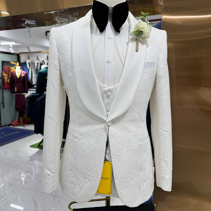 Formal Wear For Men In Wedding - بدلة زفاف رجالية بيضاء من 3