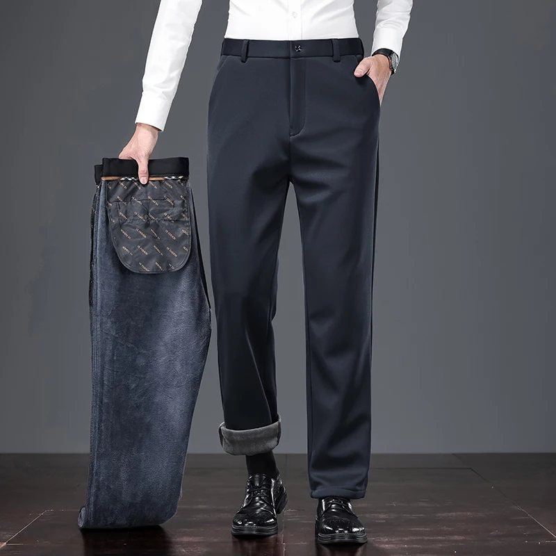 Men'S Formal Wear In Winter - بنطلون رسمي شتوي للرجال مبطن بالفرو
