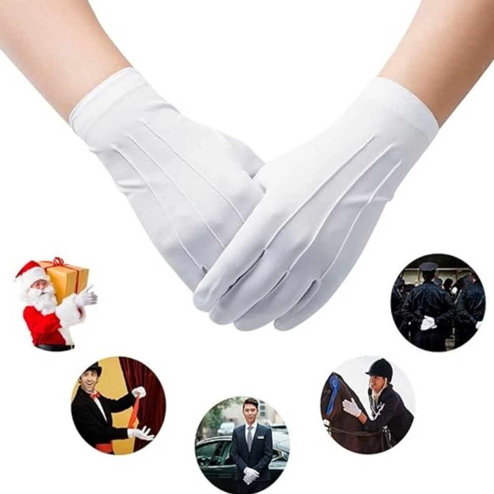 Formal Wear Gloves Men - زوج واحد من القفازات القطنية البيضاء
