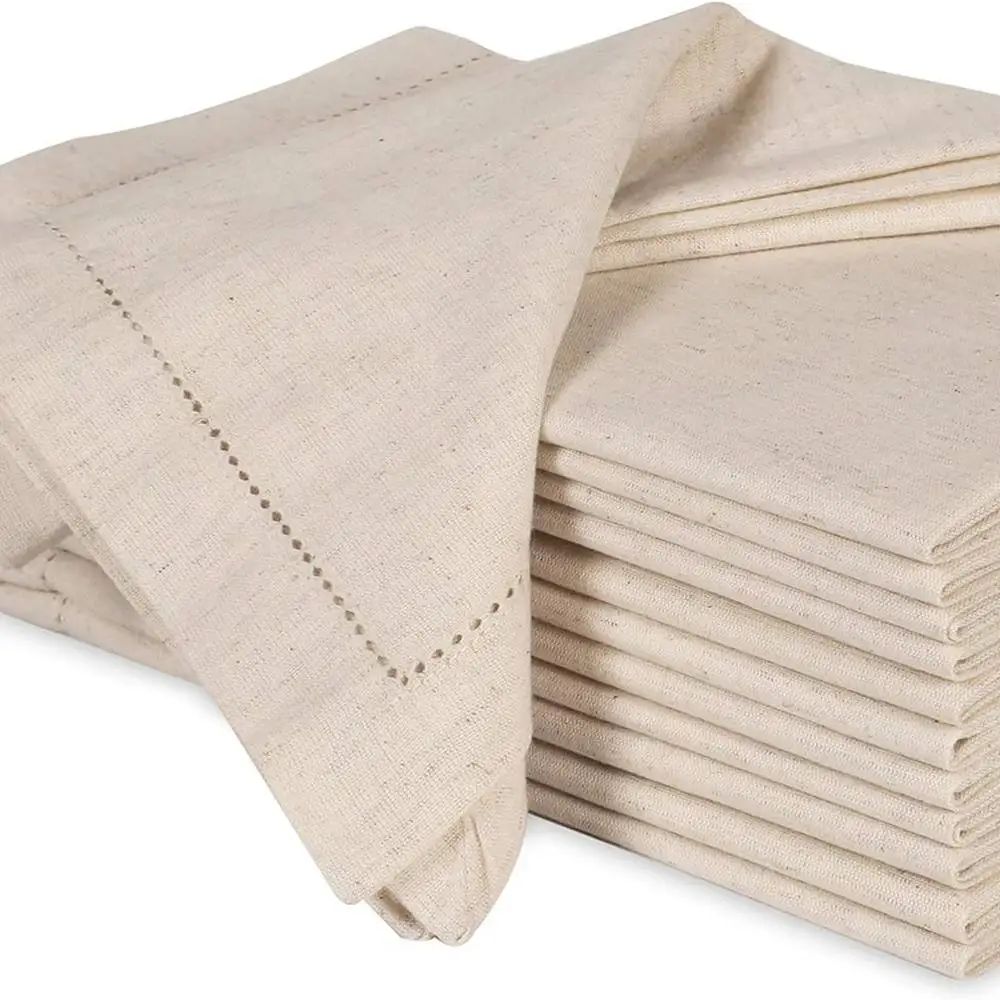 Monogrammed Handkerchief - 6 قطع مناديل كتان بيضاء، مناديل