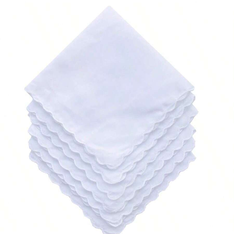 Monogrammed Handkerchief - 6 قطع/مناديل قطنية على شكل مروحة،