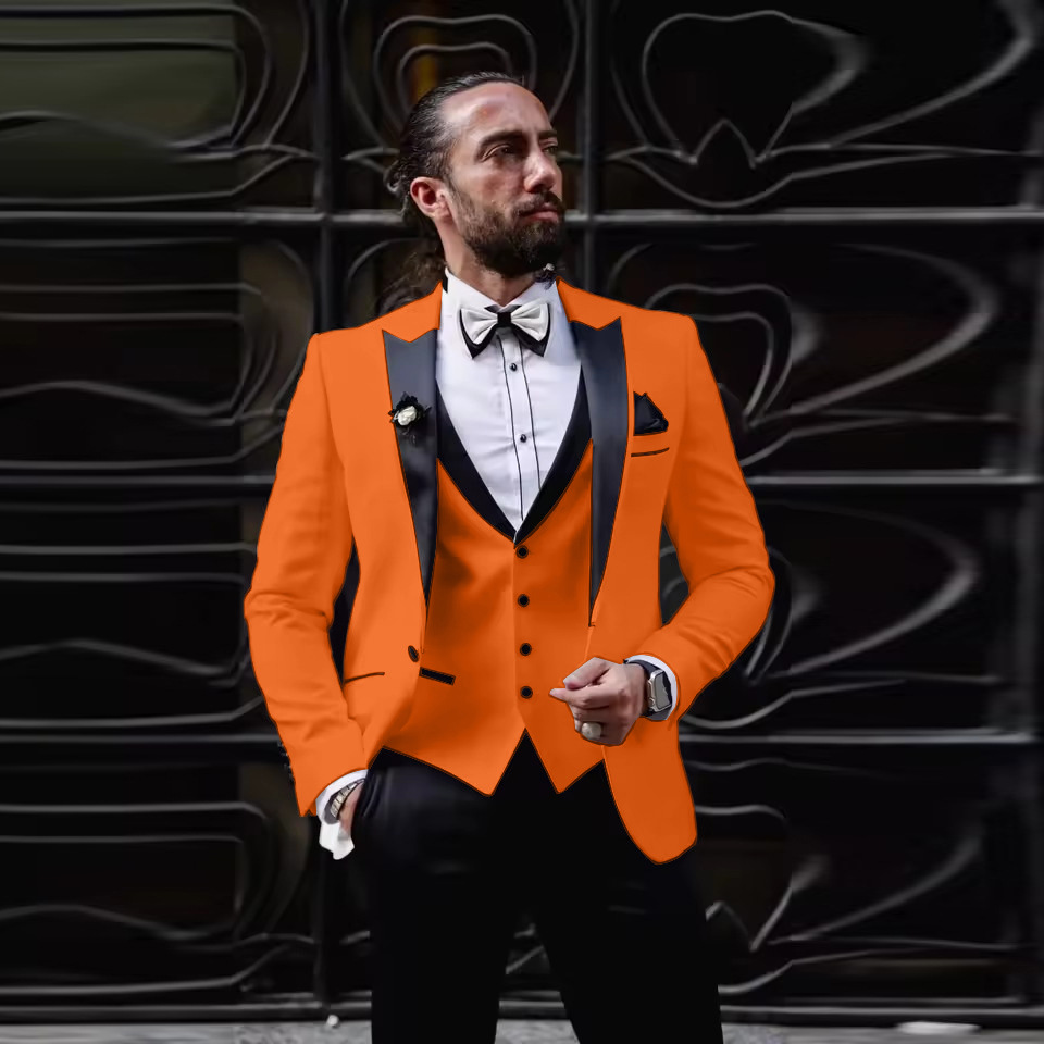 Men'S Formal Dinner Wear - بدلة رجالية ضيقة من 3 قطع