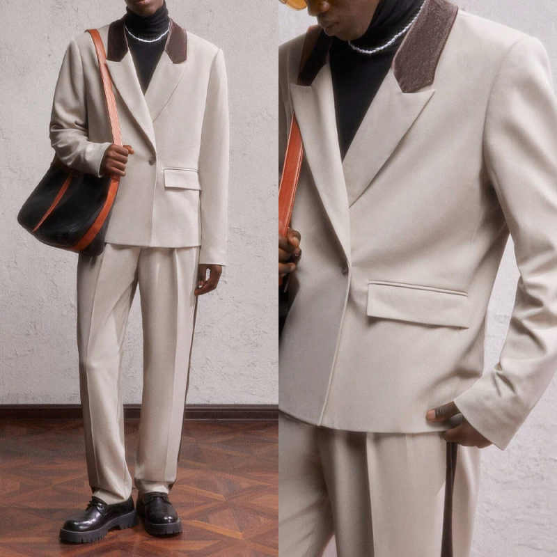 Men'S Formal Wear In Winter - بدلة رجالية بسيطة من قطعتين (جاكيت