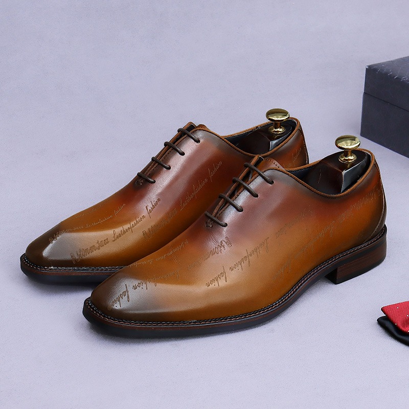 High End Men'S Formal Wear - أحذية أكسفورد للرجال من الجلد الطبيعي
