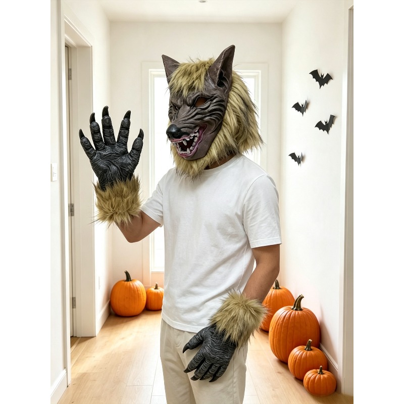 طقم قناع وقفازات على شكل رأس ذ - مراجعة Formal Wear Gloves Men وسعره