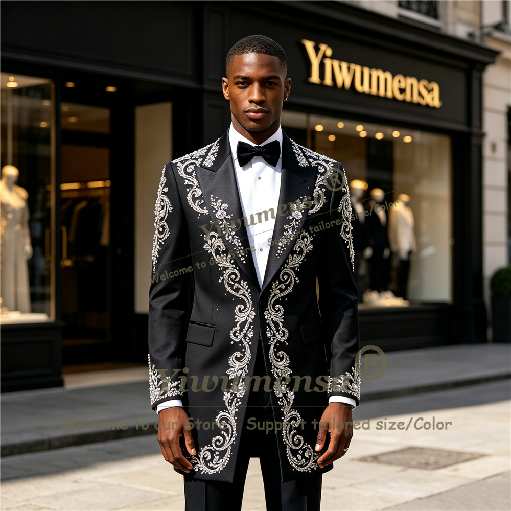 بدلة رجالية مزينة بالكريستالات - مراجعة Formal Wear For Men In Wedding وسعره