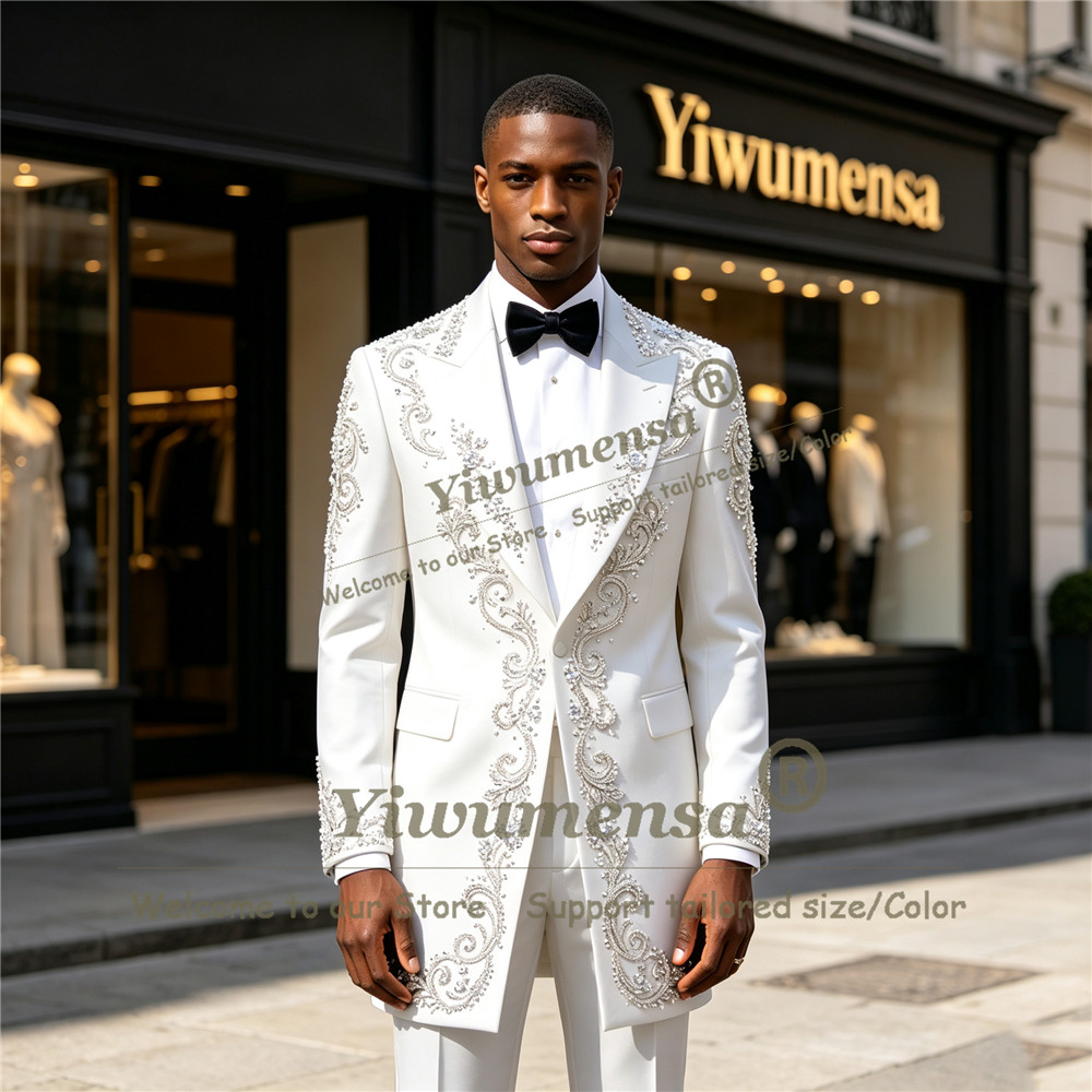 بدلة رجالية مزينة بالكريستالات - مراجعة Formal Wear For Men In Wedding وسعره