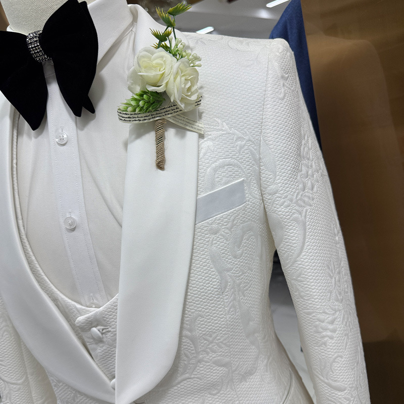 بدلة زفاف رجالية بيضاء من 3 قط - مراجعة Formal Wear For Men In Wedding وسعره