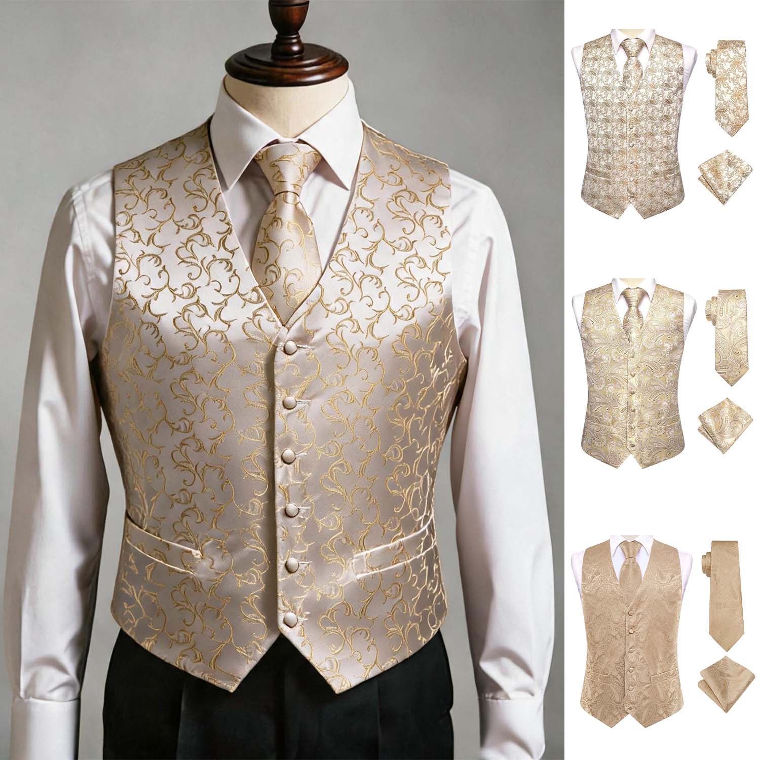 طقم بدلة رجالي من ثلاث قطع بلو - مراجعة Pocket Square Set وسعره