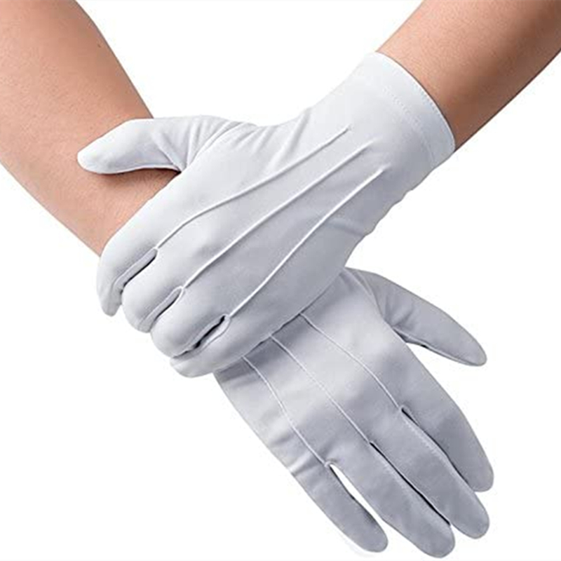 4 قطعة قفازات القطن الأبيض الر - مراجعة Formal Wear Gloves Men وسعره
