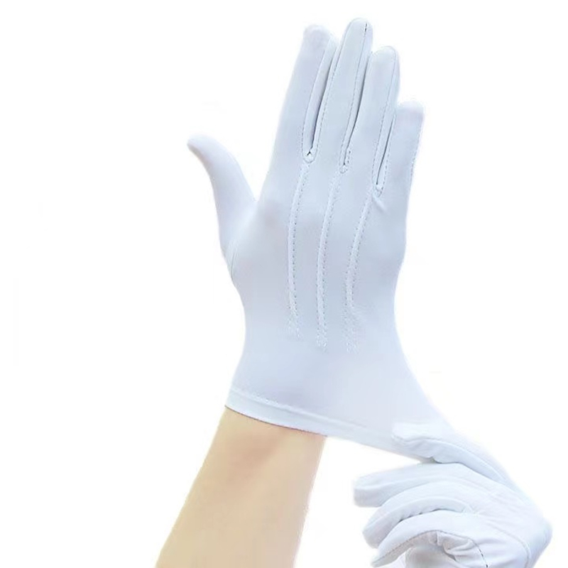 4 قطعة قفازات القطن الأبيض الر - مراجعة Formal Wear Gloves Men وسعره