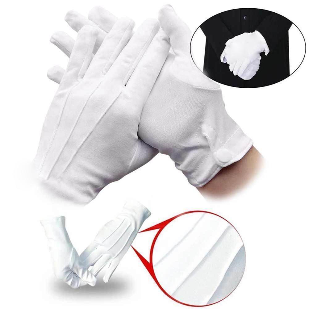1 زوج قفازات قطنية بيضاء الكبا - مراجعة Formal Wear Gloves Men وسعره