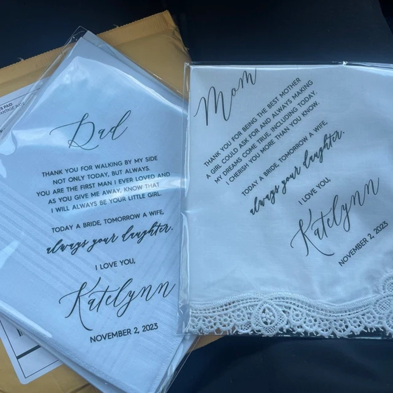 مجموعة منديل الزفاف المخصصة ،  - مراجعة Monogrammed Handkerchief وسعره