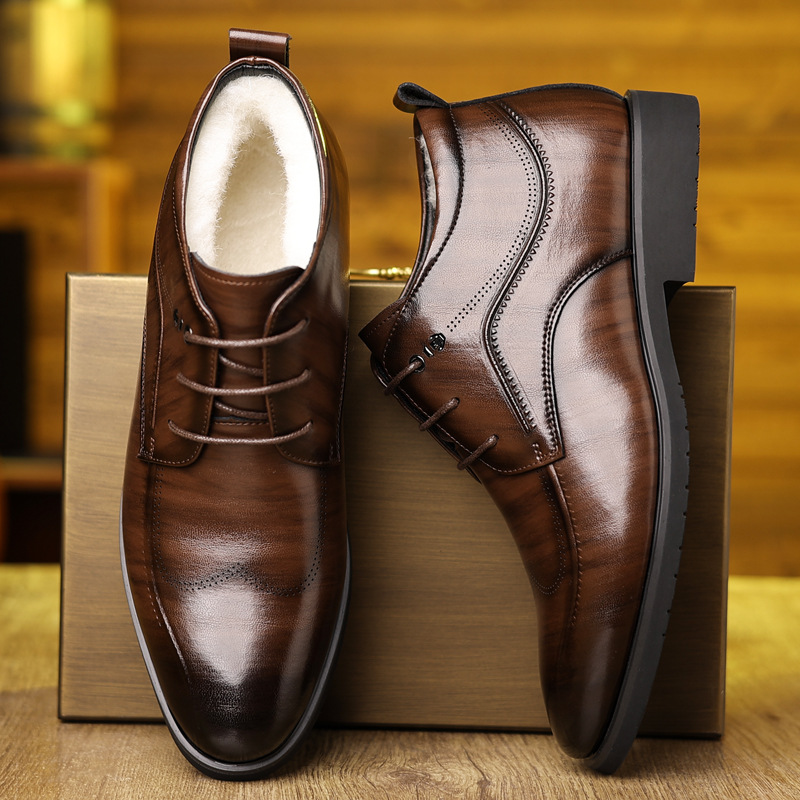 أحذية جلدية شتوية للرجال مخملي - مراجعة Men'S Formal Wear In Winter وسعره