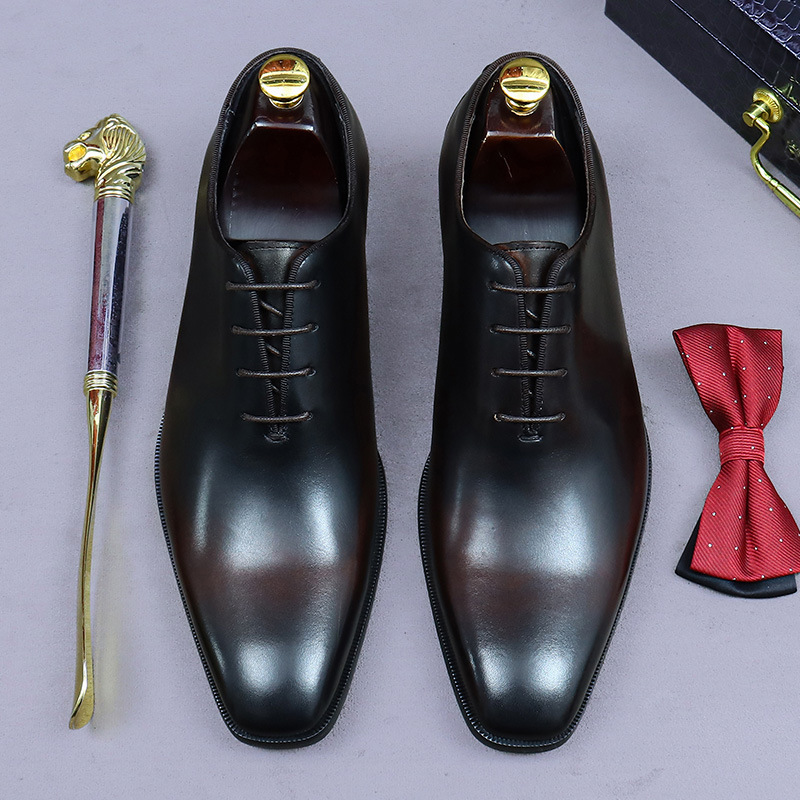 مصمم جلد طبيعي رجالي بالجملة أ - مراجعة Men Formal Wear Dress وسعره